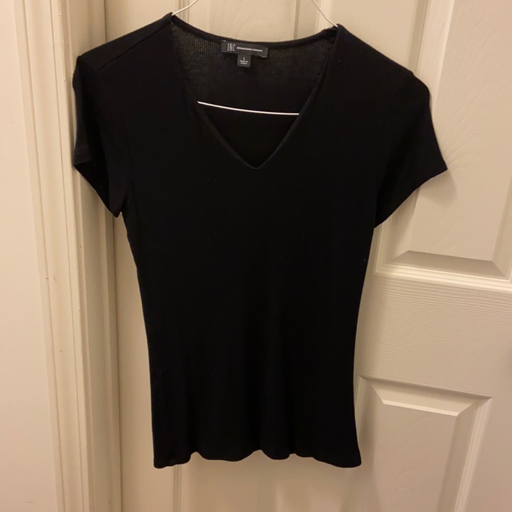 Gently used I.N.C. V-neck shirt size L in black